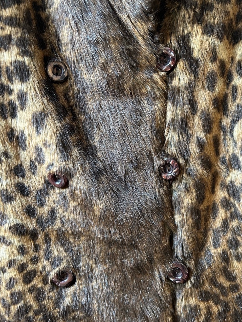 Vintage leopard-Print Faux Fur Coat - Picture 4 of 7